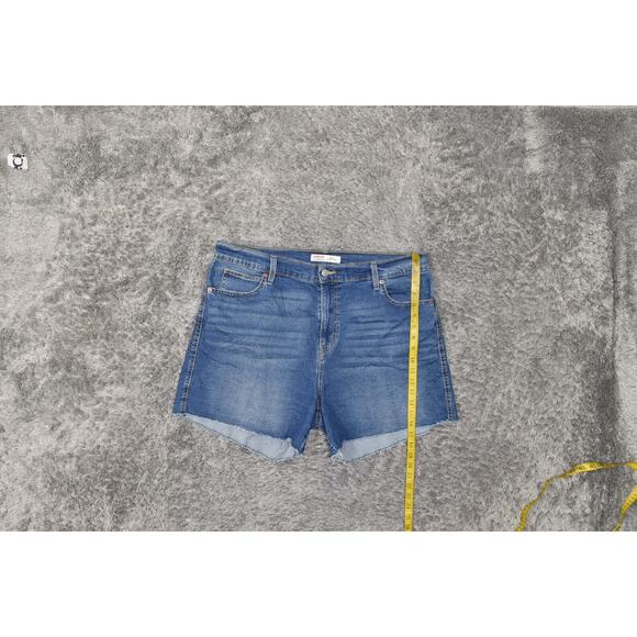 Signature Levi's Blue Bermuda Shorts Plus Size 18 Zip High Rise Heritage Denim - Picture 4 of 8